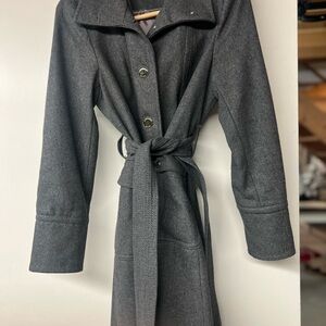 Kenneth Cole Charcoal Belted Trench Coat